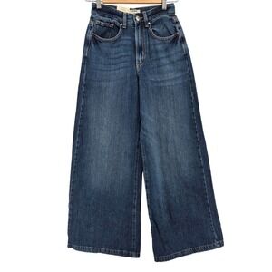 Cotton On Lyocell Super Wide Leg Jeans Grotto Blue Mid-Rise Baggy Relaxed 24